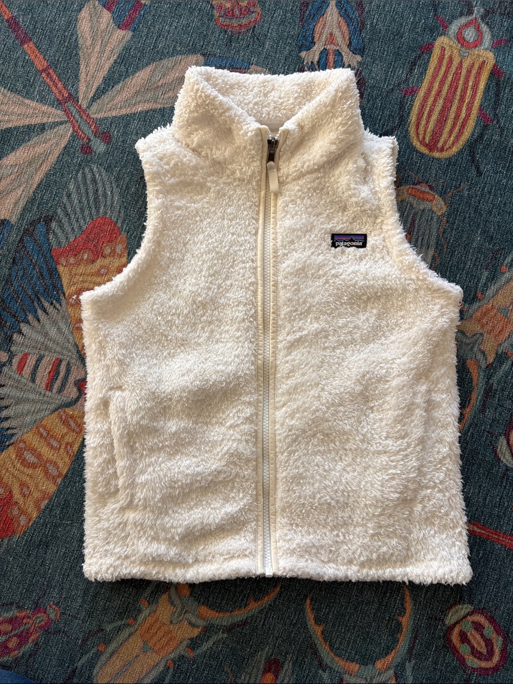 Patagonia Girls Los Gatos Sherpa Fleece Vest birch white L 12